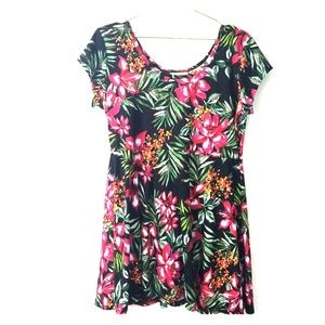 Bobbie Brooks floral black dress size large